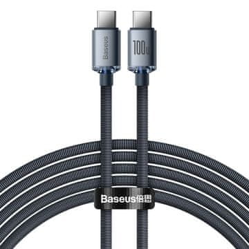 BASEUS Crystal Shine kabel USB-C / USB-C 5A 100W 2m, crno