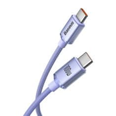 BASEUS Crystal Shine kabel USB-C / USB-C 5A 100W 2m, ljubičasta