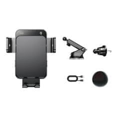 Joyroom JR-ZS219 držač mobitela za auto, Qi punjač 15W, crno
