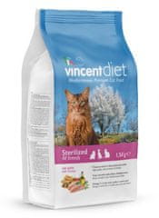 Vincent Diet hrana za sterilizirane/kastrirane mačke, piletina, 1,5 kg