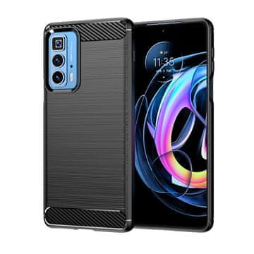 MG Carbon Case Flexible silikonska maska za Motorola Moto Edge 20 Pro, crno