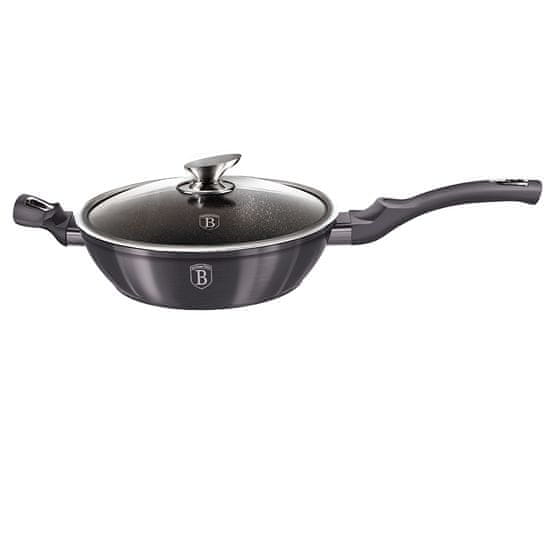 Berlingerhaus Tava s mramornom površinom Carbon PRO Line, 28 cm, s poklopcem