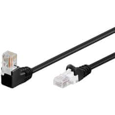 Goobay CAT 5e mrežni kabel, kutni 90°, U/UTP, 1m, crna (94171)