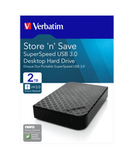 Verbatim Store 'n' Save vanjski disk, 2 TB, USB 3.0, crni (47683)