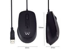 Ewent miš sa Silent Click, 1000dpi, crni, USB