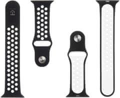 Tactical 164 Double silikonski remen za Apple Watch 1/2/3/4/5/6/7/SE, 42/44/45 mm, crno/bijeli (2445322)