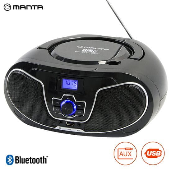 Manta BBX007 radio prijemnik, CD, MP3, USB, FM RADIO, Bluetooth 5.0 (MAN-BBX007)