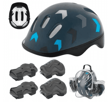 Rebel Kaciga i zaštita pobunjenička ruka i noge za skuter, dječaci, crni - plavi