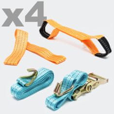 Wiltec Set 4x trake za vezivanje za auto 3.5m - remen