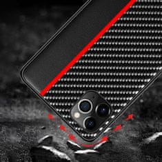 maskica za iPhone 13 Mini, silikonska, carbon crna s crvenom crtom