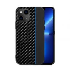 maskica za iPhone 13 Pro, silikonska, carbon crna s plavom crtom