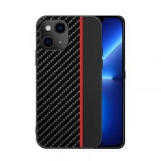 maskica za iPhone 13 Pro Max, silikonska, carbon crna s crvenom crtom