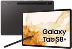 Samsung Galaxy Tab S8+ 5G (X806) tablet, 128 GB, tamno siva