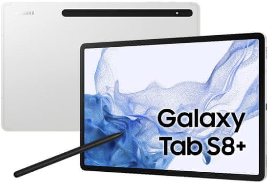 Samsung Galaxy Tab S8+ (X800) tablet, Wi-Fi, 128 GB, srebrni