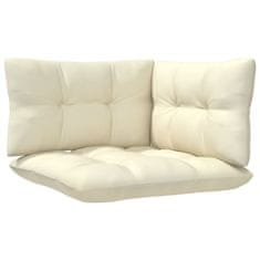 Vidaxl 3-dijelna vrtna garnitura od borovine s krem jastucima