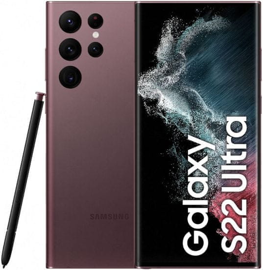 Samsung Galaxy S22 Ultra 5G (S908) pametni telefon, 12 GB/256 GB, Burgundy