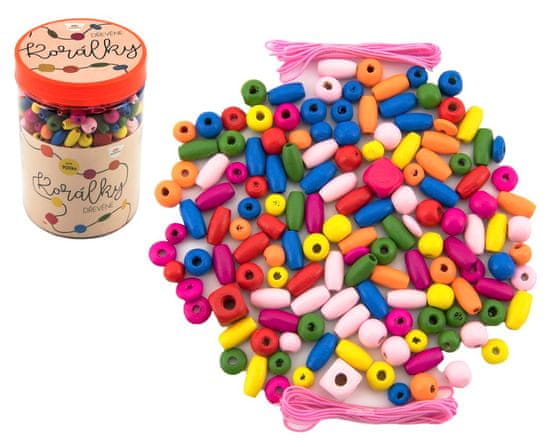 Teddies drvene perlice, s gumicama, u boji, cca. 900 komada