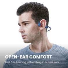 SHOKZ OpenRun Bluetooth slušalice ispred ušiju, plava