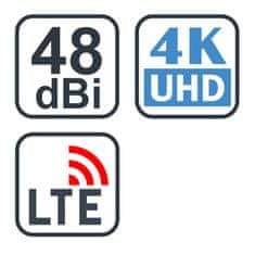 Vordon vanjska TV antena JADE 2 za DVB-T/T2, 48 dBi pojačanje, s LTE filtrom
