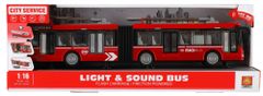 Teddies Trolejbus/autobus, plastika, 45 cm, na zamašnjak, na baterije, sa svjetlom i zvukom, u kutiji, 48 x 18 x 11 cm