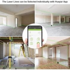 Huepar 603CGBT PROFI zelena 12-linijska laserska razina Bluetooth kontrola