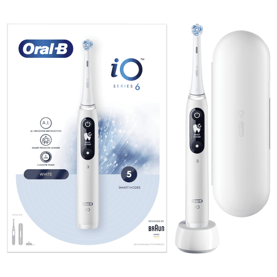 Oral-B četkica za zube iO Series 6, magnetska, bijela