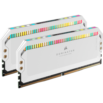 Corsair Dominator Platinum RAM memorija, RGB, 32GB (2x16GB), DDR5, DRAM, 5600 mHz, C36, bijela