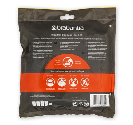 Brabantia PerfectFit vrećice, 3 L (A), 40/1, bijela