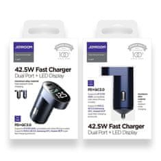 Joyroom C-A17 auto punjač USB / USB-C 42.5W QC PD, srebro