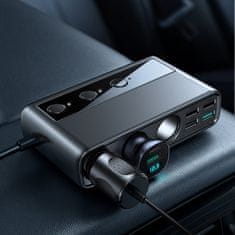 Joyroom Laptop auto punjač 154W - 5x USB / 1x USB-C / 3x Splitter, crno