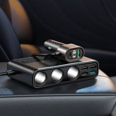 Joyroom Laptop auto punjač 154W - 5x USB / 1x USB-C / 3x Splitter, crno