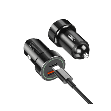 XO Punjač za auto TZ11 PD,QC 20W + kabel USB-C na Lightning