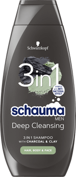 Schauma Charcoal & Clay 3u1 šampon za muškarce, 400ml