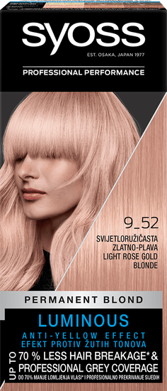 Syoss Baseline Color boja za kosu, 9-52 Light Rose Gold Blonde