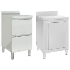 Vidaxl Komercijalni kuhinjski ormarići 2 kom. od nehrđajućeg čelika