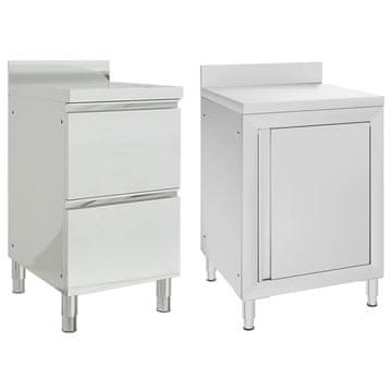 Vidaxl Komercijalni kuhinjski ormarići 2 kom. od nehrđajućeg čelika