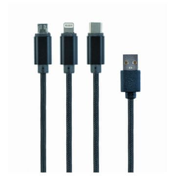 CABLEXPERT USB kombinirani kabel 3-u-1 crni