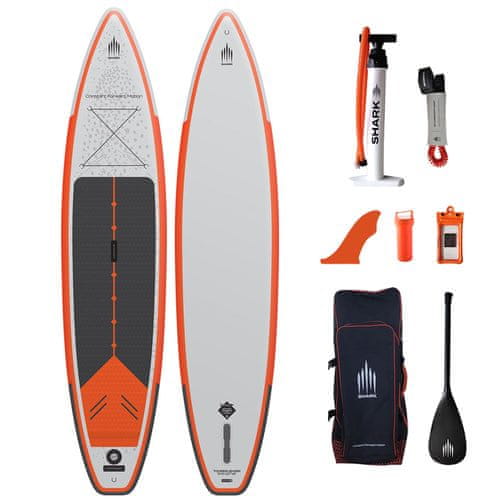 Shark Sups Touring SUP daska, s djelomičnim karbonskim veslom, 10,6x27x5 (2022)