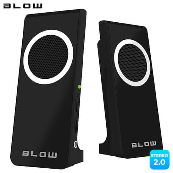 Blow MS-22 računalni zvučnici, 2.0 stereo, USB, crni (ZV-BL-PC-MS22-66373)