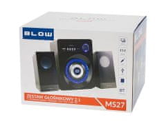 Blow MS-27 računalni zvučnici, 2.1 stereo, USB, microSD, Bluetooth, FM radio, LED rasvjeta, crni (ZV-BL-PC-MS27-66378)