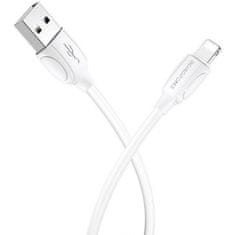 Borofone X19 podatkovni kabel Lightning-USB, 1 m, 2.4 A, bijeli