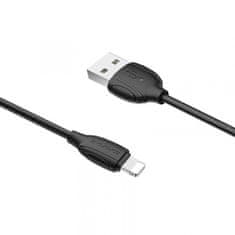Borofone X19 podatkovni kabel, Lightning-USB, 1 m, 2.4 A, crni