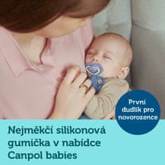 Canpol babies Light Touch set simetričnih silikonskih duda, 0 - 6 m, plava