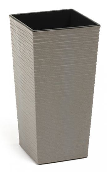 Lamela Finezia Eco Wood lonac za cvijeće, 300 x 300 x 570 mm, siva