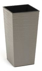 Lamela Finezia Eco Wood lonac za cvijeće, 400 x 400 x 750 mm, siva