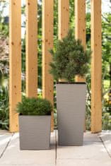 Lamela Finezia Eco Wood lonac za cvijeće, 400 x 400 x 750 mm, siva