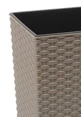Lamela Finezia Eco Wood Rattan lonac za cvijeće, 250 x 250 x 465 mm, siva