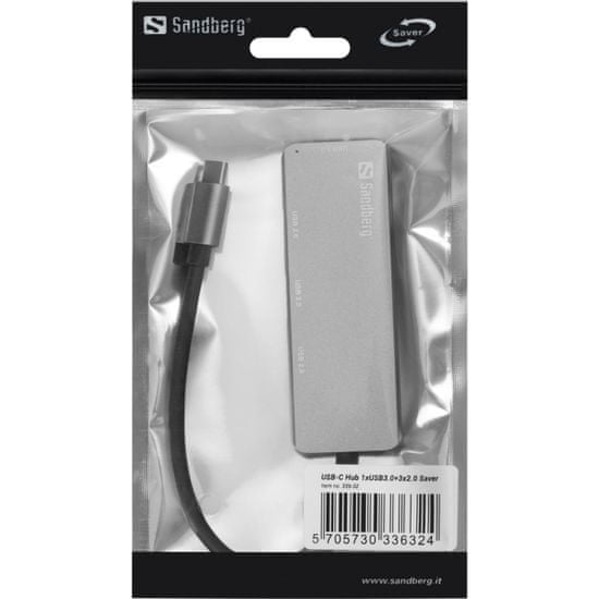 Sandberg USB-C hub, 1x USB 3.0 + 3x USB 2.0 (SNDTI-336-32)