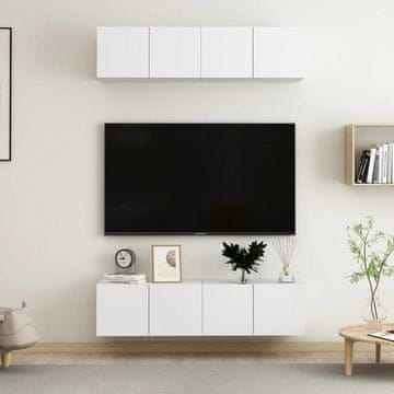 Vidaxl TV ormarići, 4 kom, bijeli, 60x30x30 cm, materijal na bazi drva
