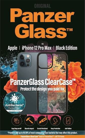 PanzerGlass ClearCase Black Edition AntiBacterial futrola za iPhone 12 Pro Max, prozirna (0253)